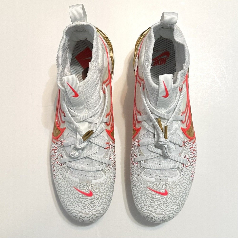 NIKE Alpha Huarache NXT Baseball Cleats Mens 11 Playoff Pack White Gold Crimson - Picture 2 of 7